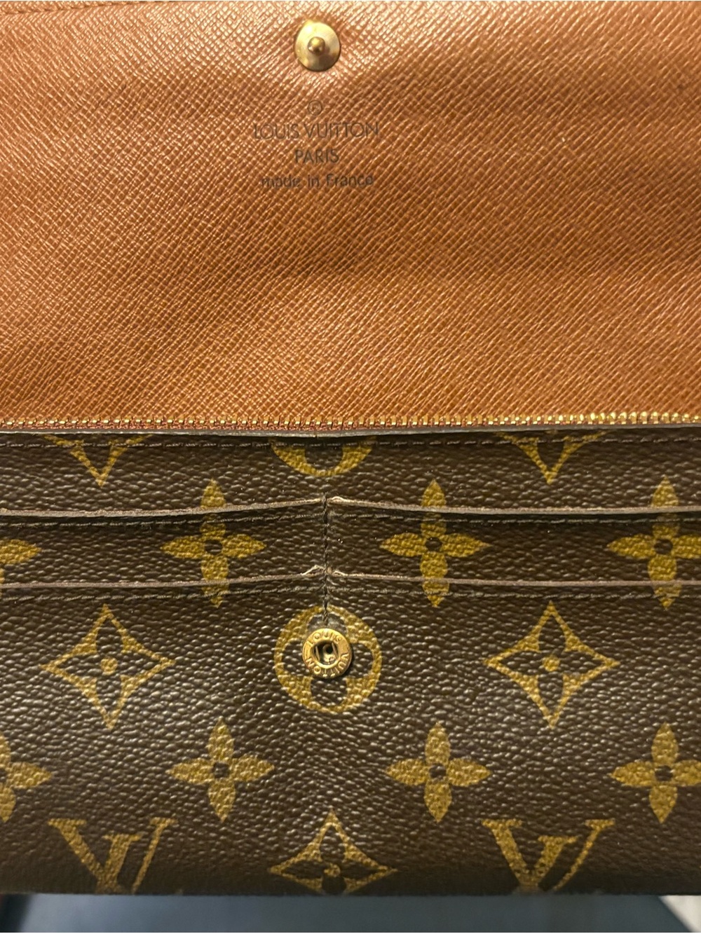 Louis Vuitton Brown & Gold Monogram Trifold Wallet - Picture 15 of 16